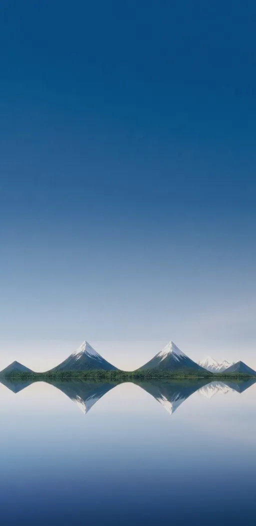 Fangchengbao brand motif: mountain peaks mirrored in still water